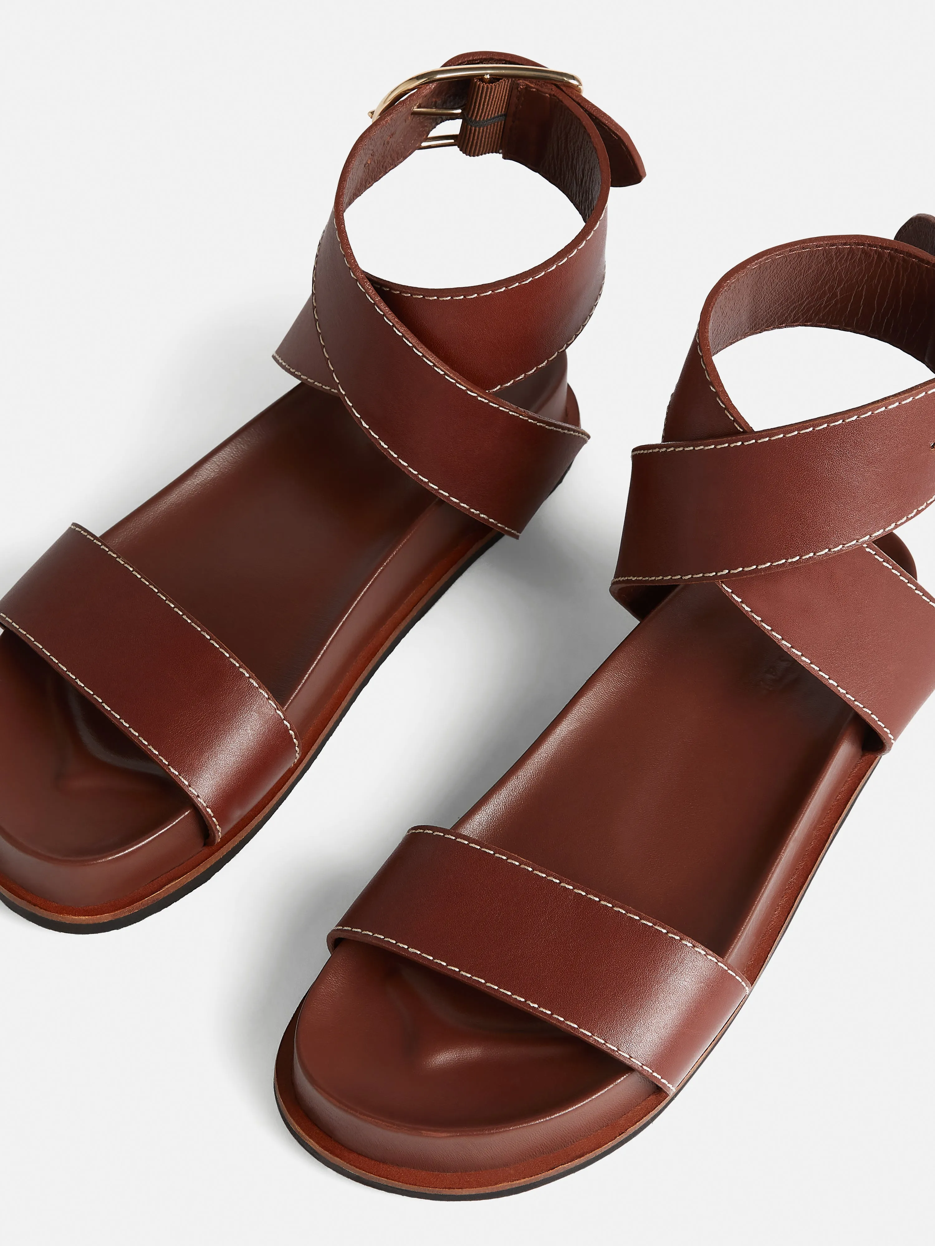 Crowle Leather Footbed Sandal | Tan