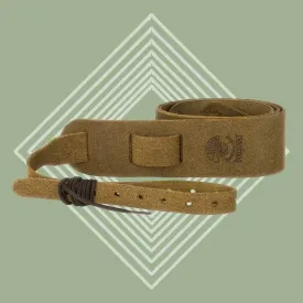 DEERING SOFT LEATHER CRADLE BANJO STRAP - SUEDED CARAMEL BROWN