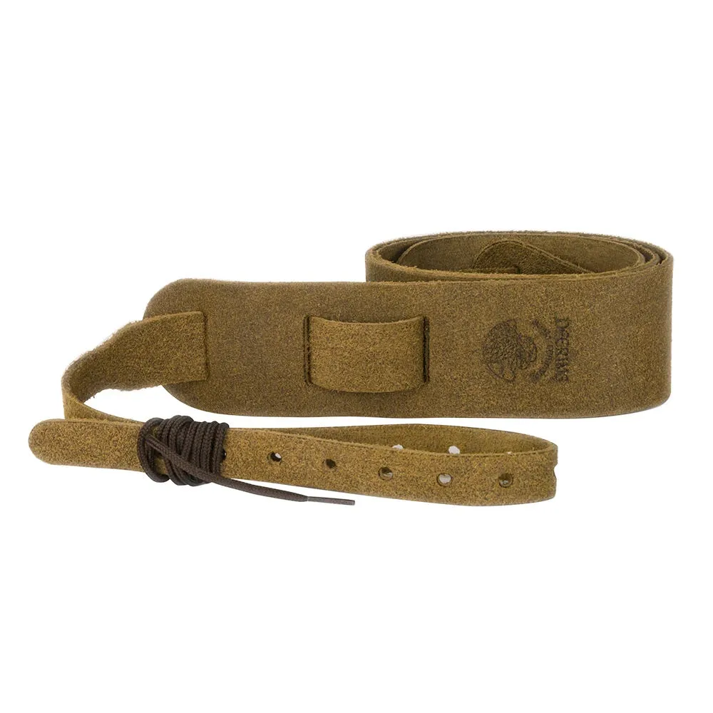 DEERING SOFT LEATHER CRADLE BANJO STRAP - SUEDED CARAMEL BROWN