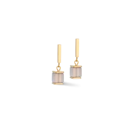 Earrings Precious Statement Cubes grey-peach