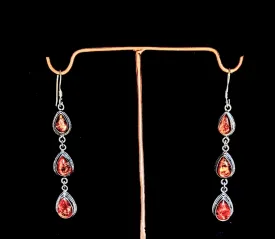 Elegant Sunstone Drop Earrings