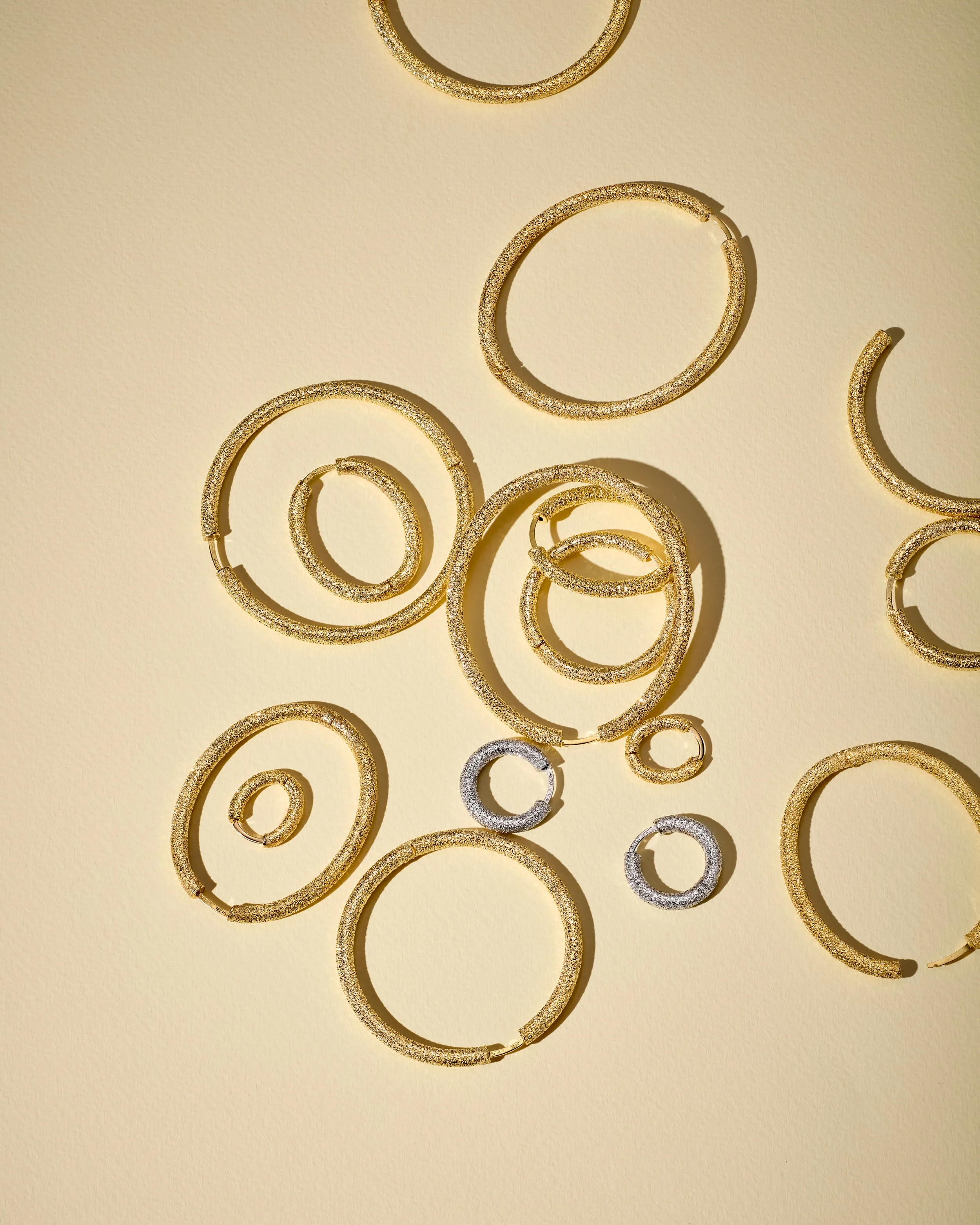 Florentine Finish Large Round Hoop Earrings