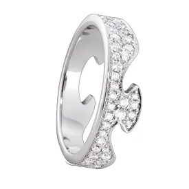 Georg Jensen Fusion White Gold With Pavé Diamonds End Ring 1370
