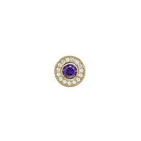 Gold Finish Micropave Birthstone Charm
