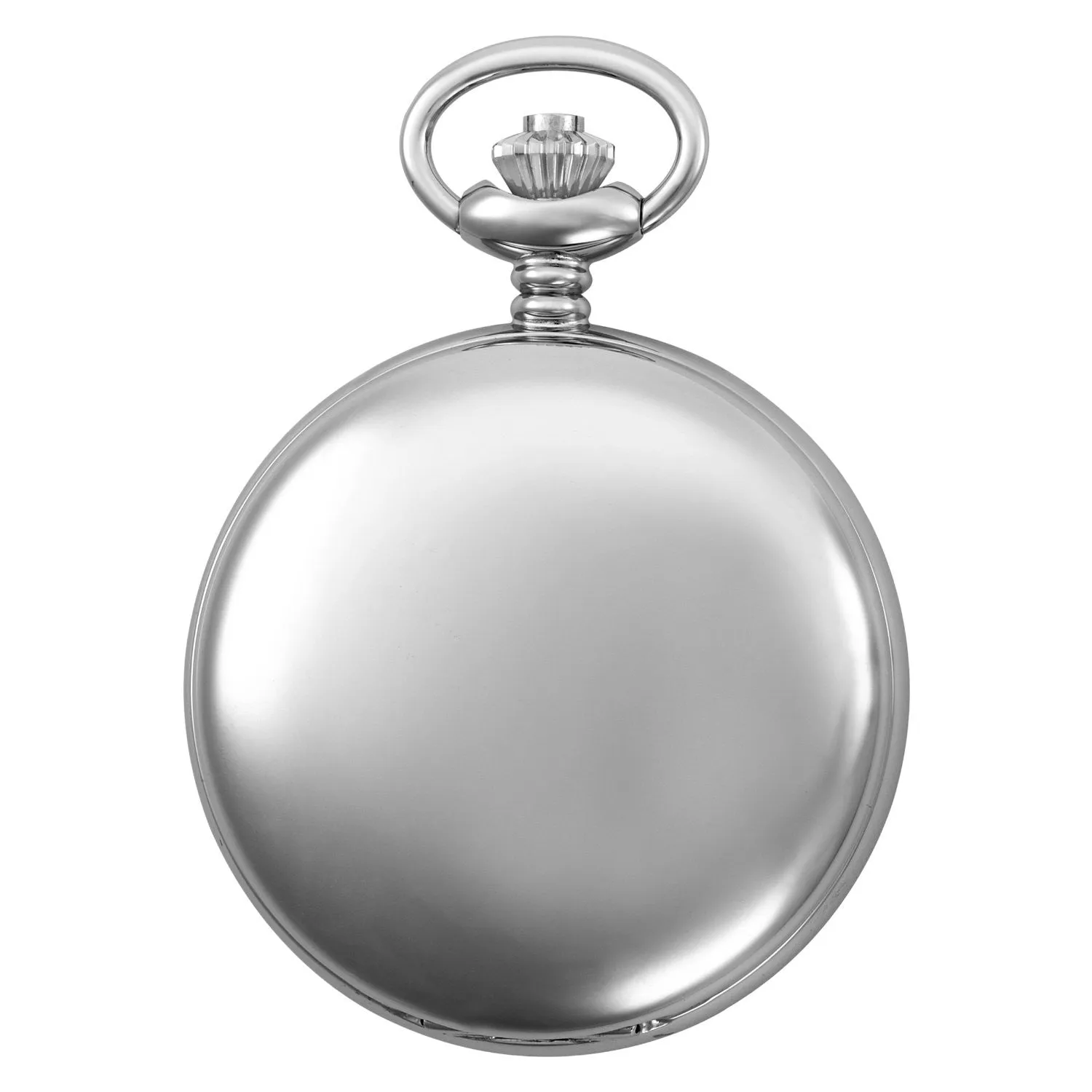 Gotham Men's Silver-Tone Black Dial Covered Quartz Pocket Watch # GWC15042SB