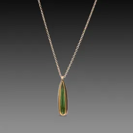 Green Tourmaline Teardrop Necklace