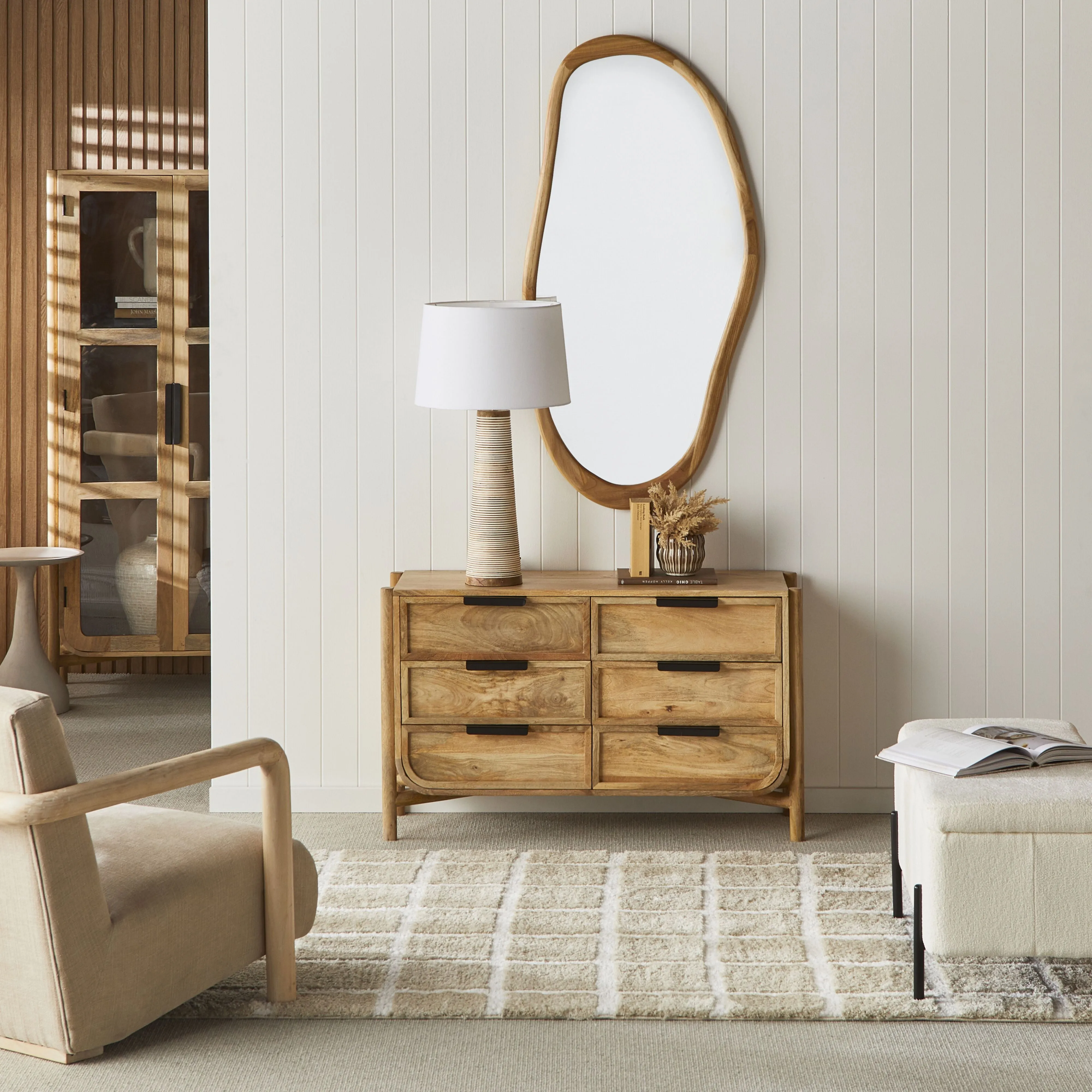 Gridlock Plush Rug Ivory 150x240cm