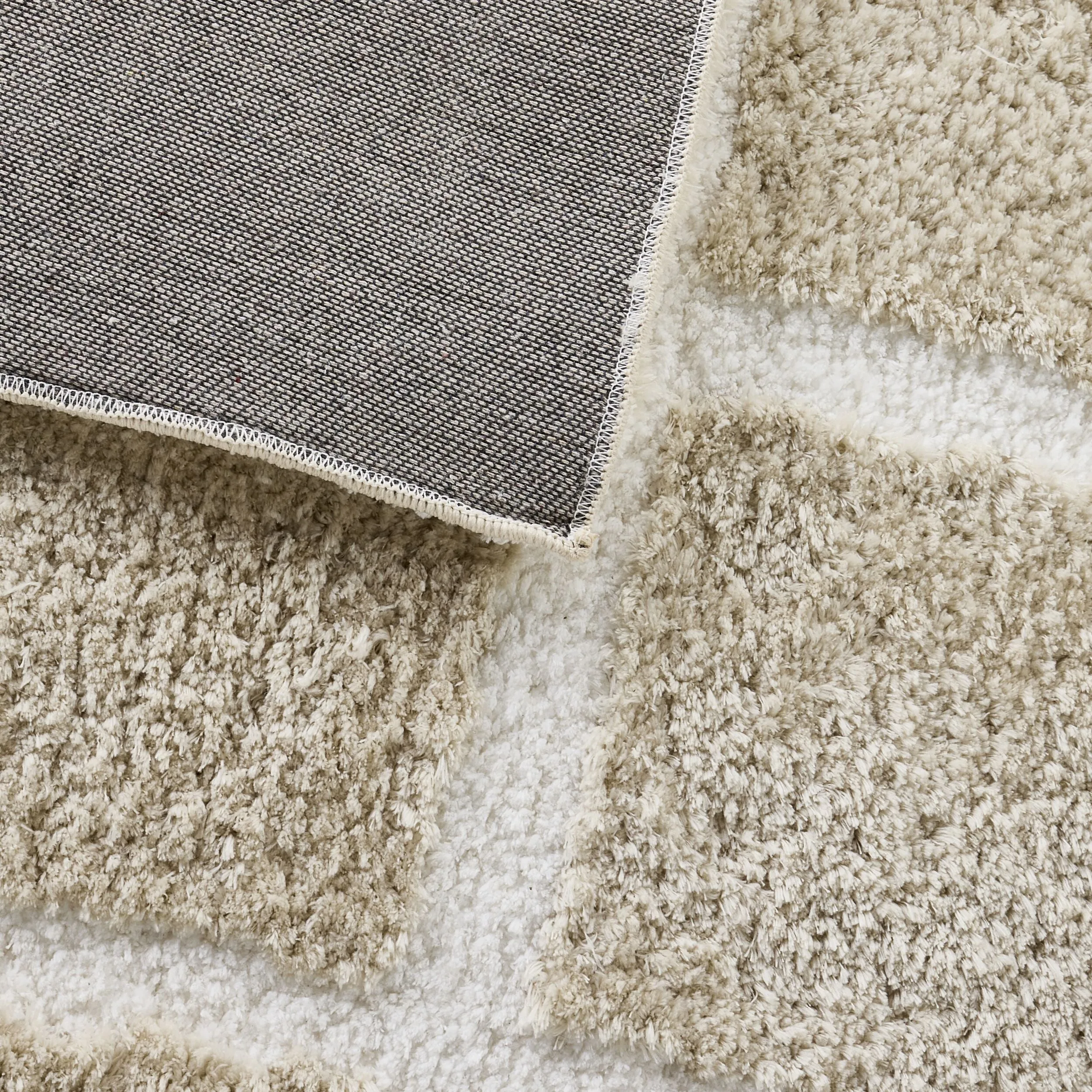 Gridlock Plush Rug Ivory 150x240cm