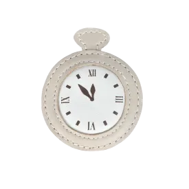 Guar Clip | Clock | Ivory Classic Leather