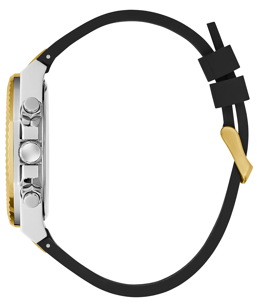 GUESS Mens Black 2-Tone Multi-function Watch