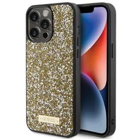Guess Rhinestone Metal Logo Hard Case for iphone 15 Pro Max 6.7" Yellow - GUHCP15XPFGSBSD