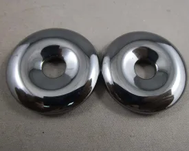 Hematite Polished Donut Bead Pendant 2pcs (C142)