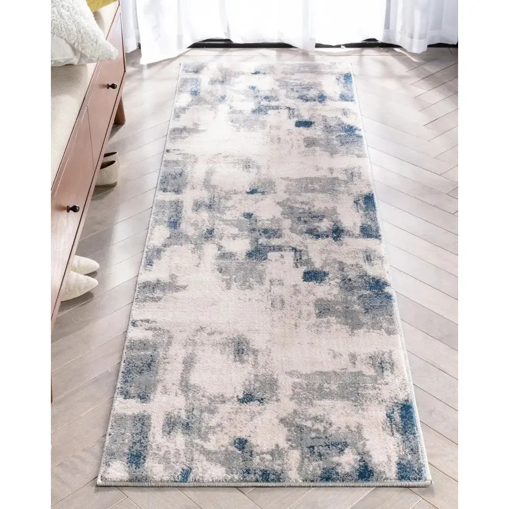 Kalia Modern Abstract Grey Blue Rug