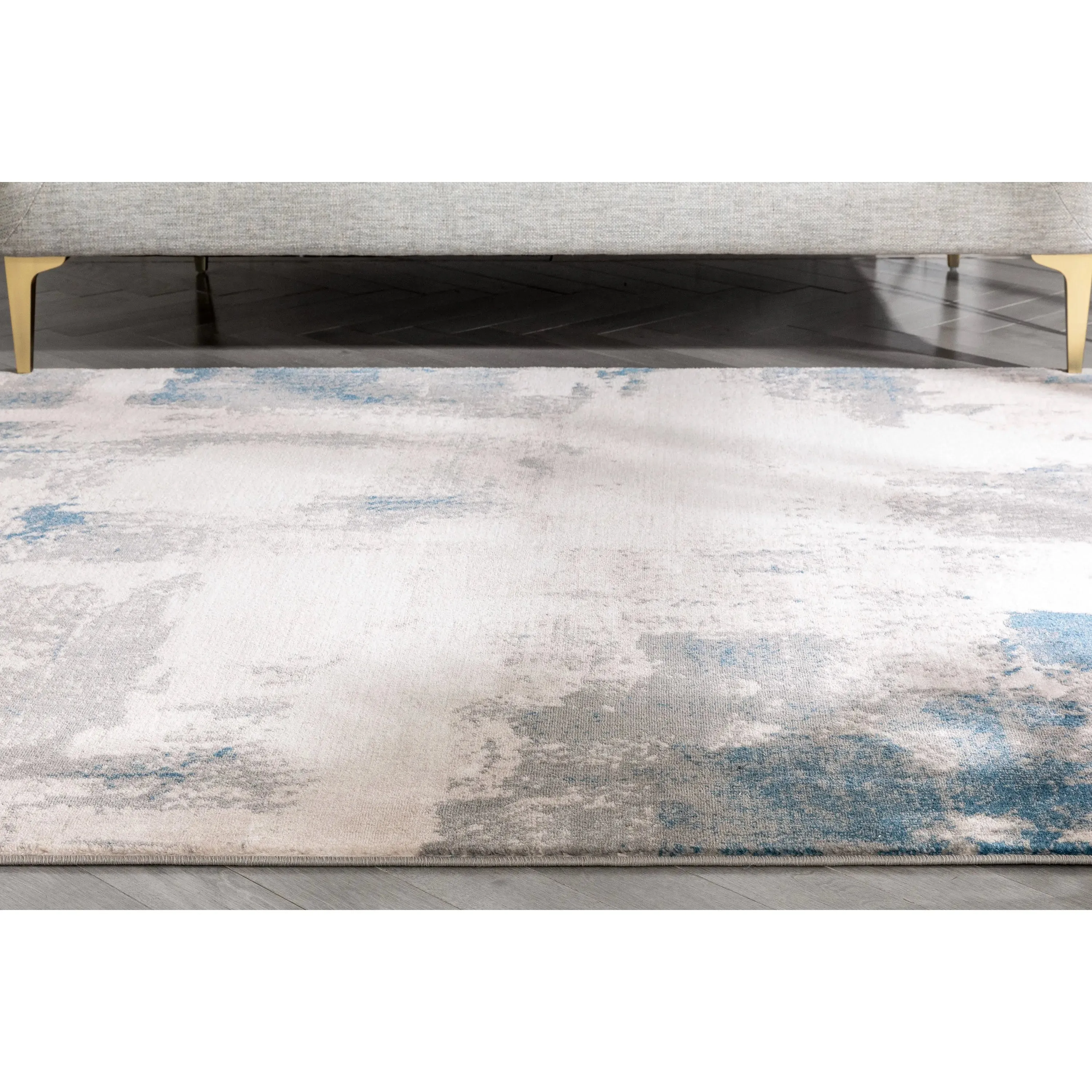 Kalia Modern Abstract Grey Blue Rug