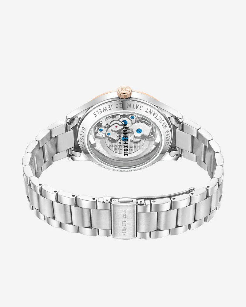 Kenneth Cole Automatic Skeleton Two-Tone Bracelet Watch | Model KCWGL0027204