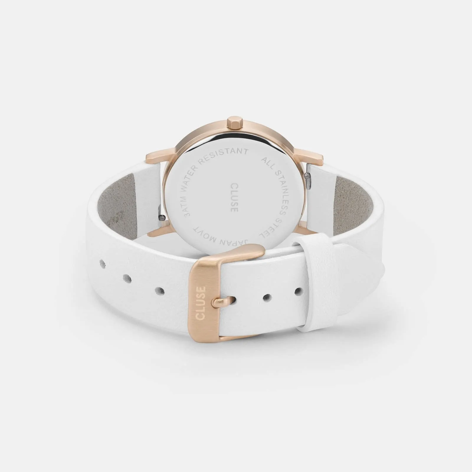 La Roche Petite Leather White Marble, Rose Gold Colour