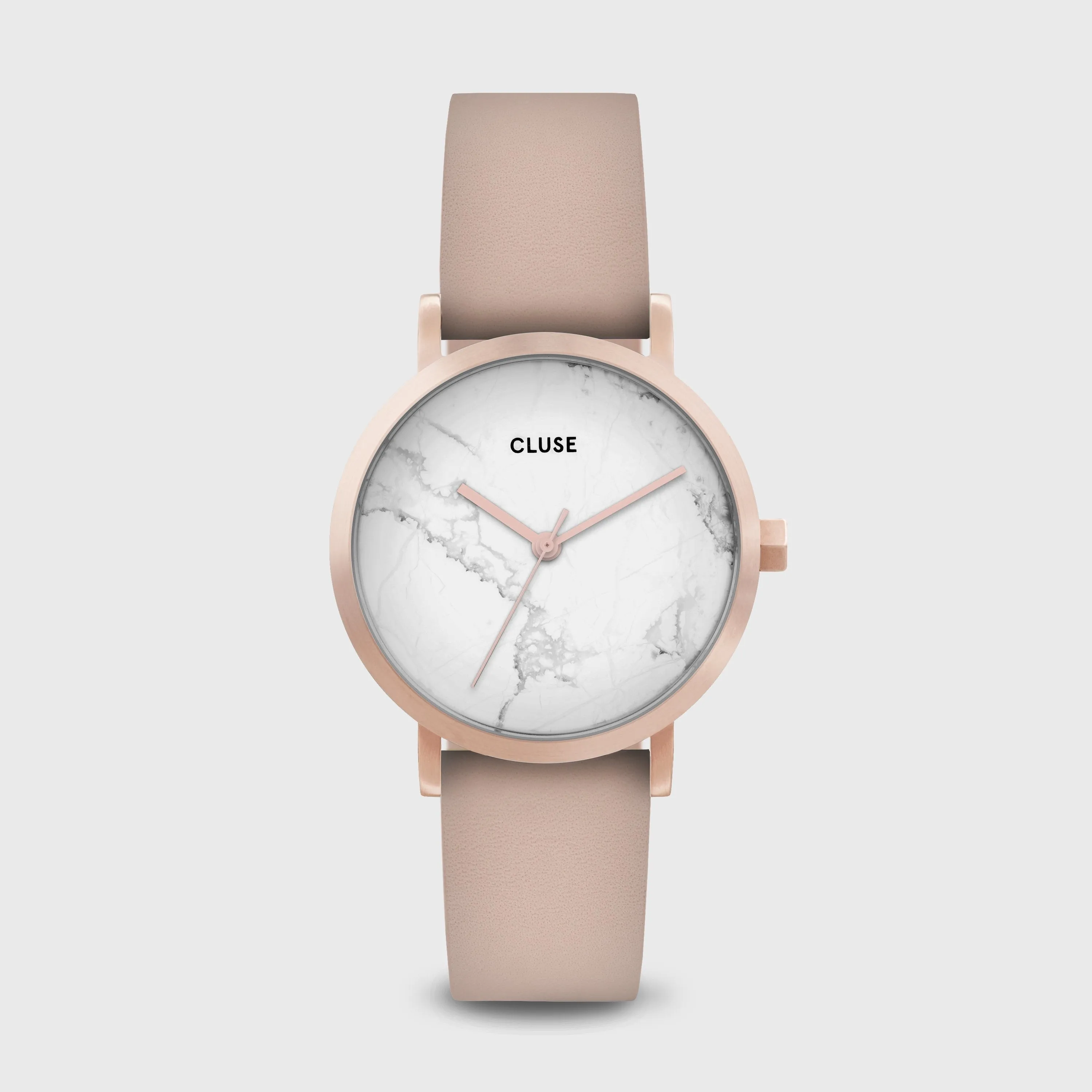 La Roche Petite Rose Gold White Marble/Nude