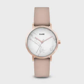 La Roche Petite Rose Gold White Marble/Nude