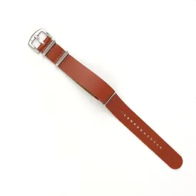 Leather Watch Strap Red Brown 22 MM