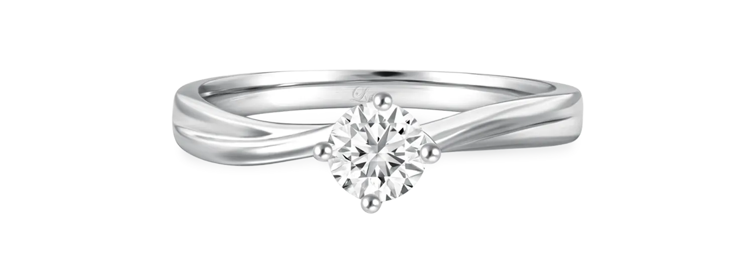 LVC Precieux Classic Twirl Diamond Ring - 0.34 Carat