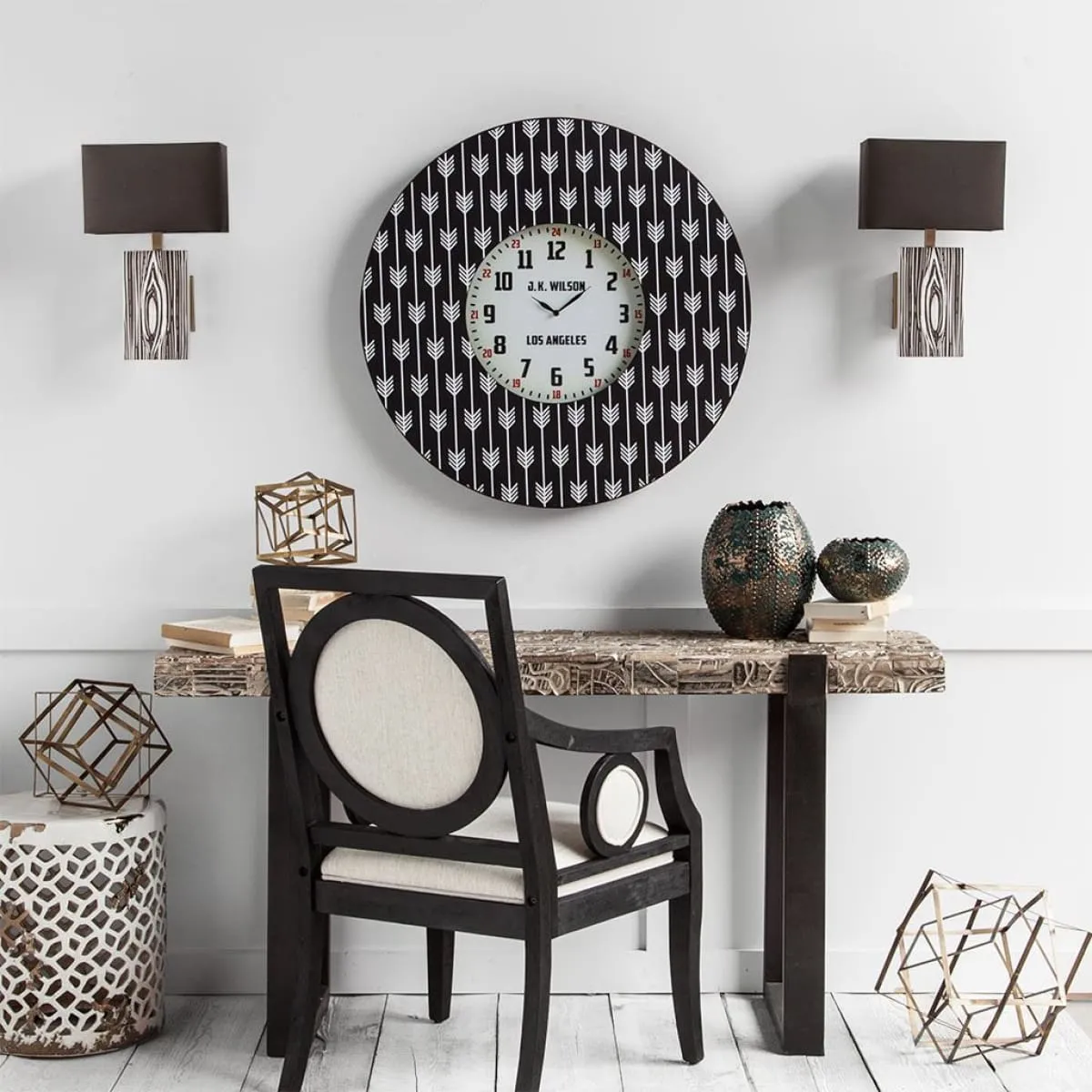 Maravilla Wall Sconce Black/White | Black Shade