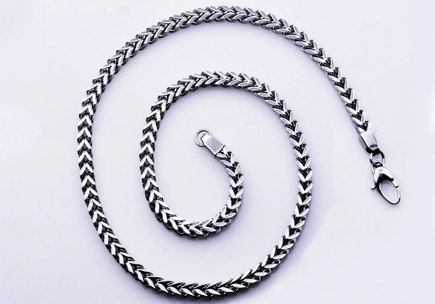 Mens 8mm Stainless Steel Franco Link Chain Necklace