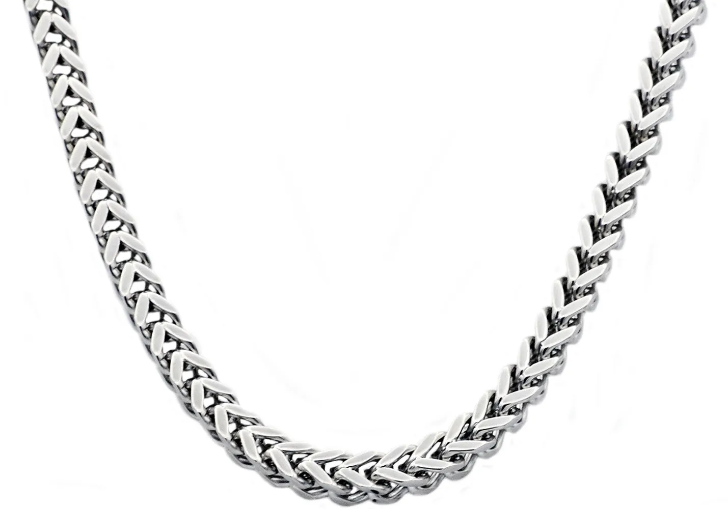 Mens 8mm Stainless Steel Franco Link Chain Necklace