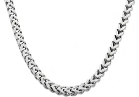 Mens 8mm Stainless Steel Franco Link Chain Necklace