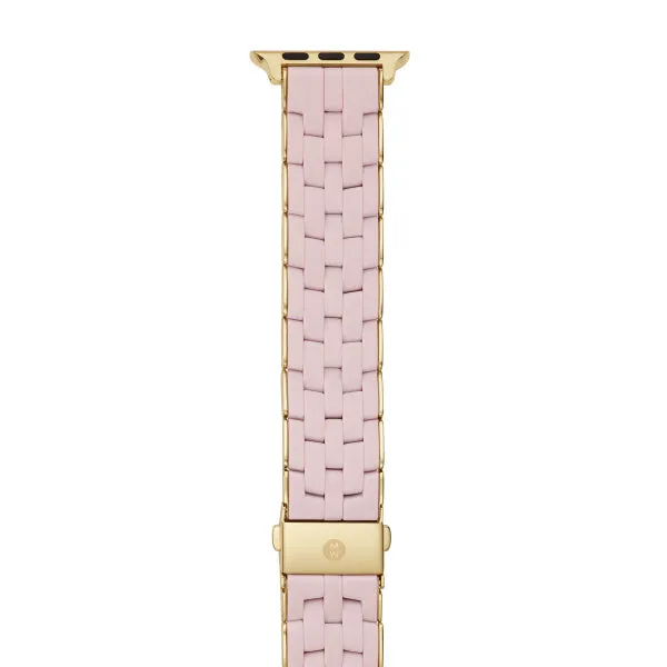 Michele Peony Silicone Apple Watch® band with Gold tone Frame