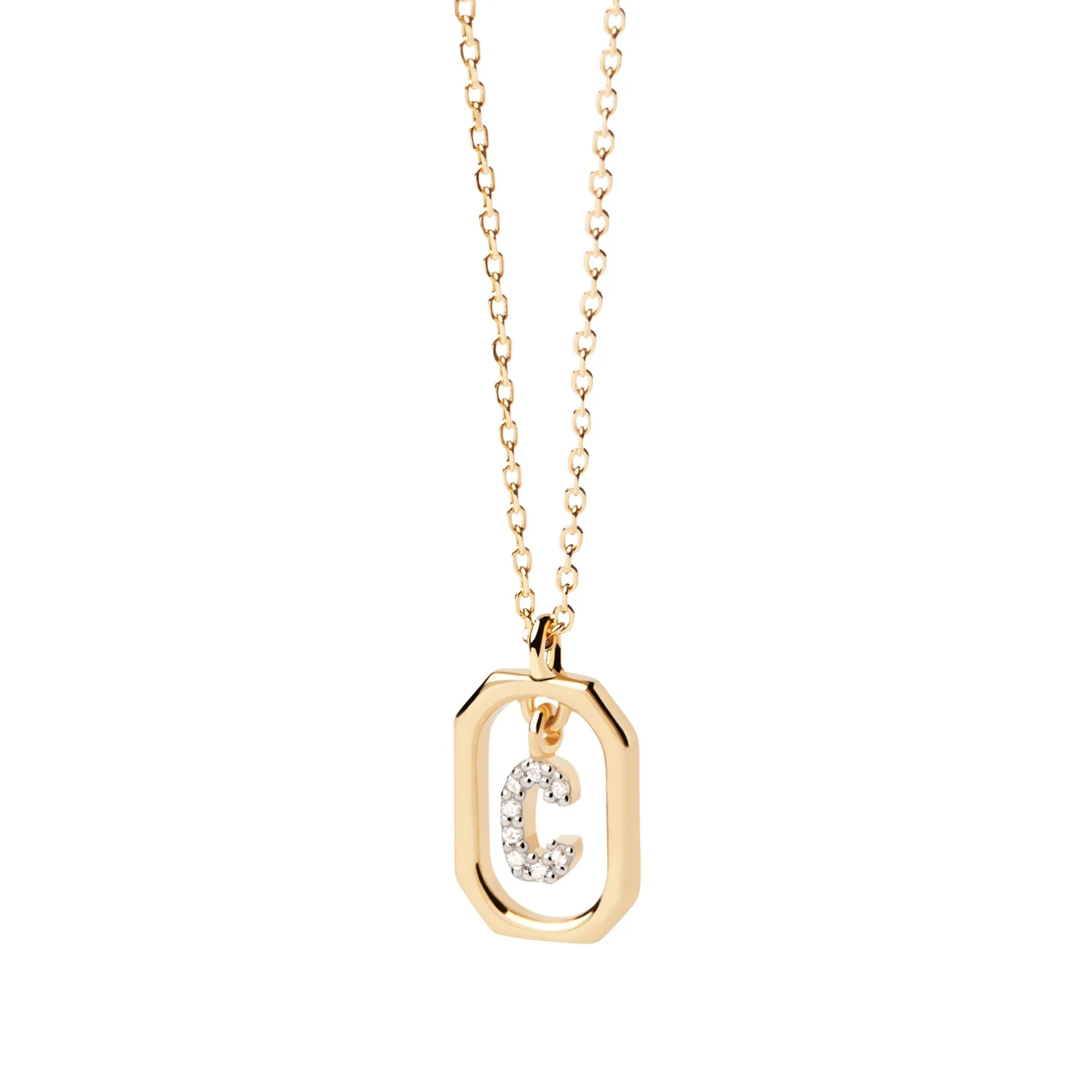 Mini Letter C Gold Necklace