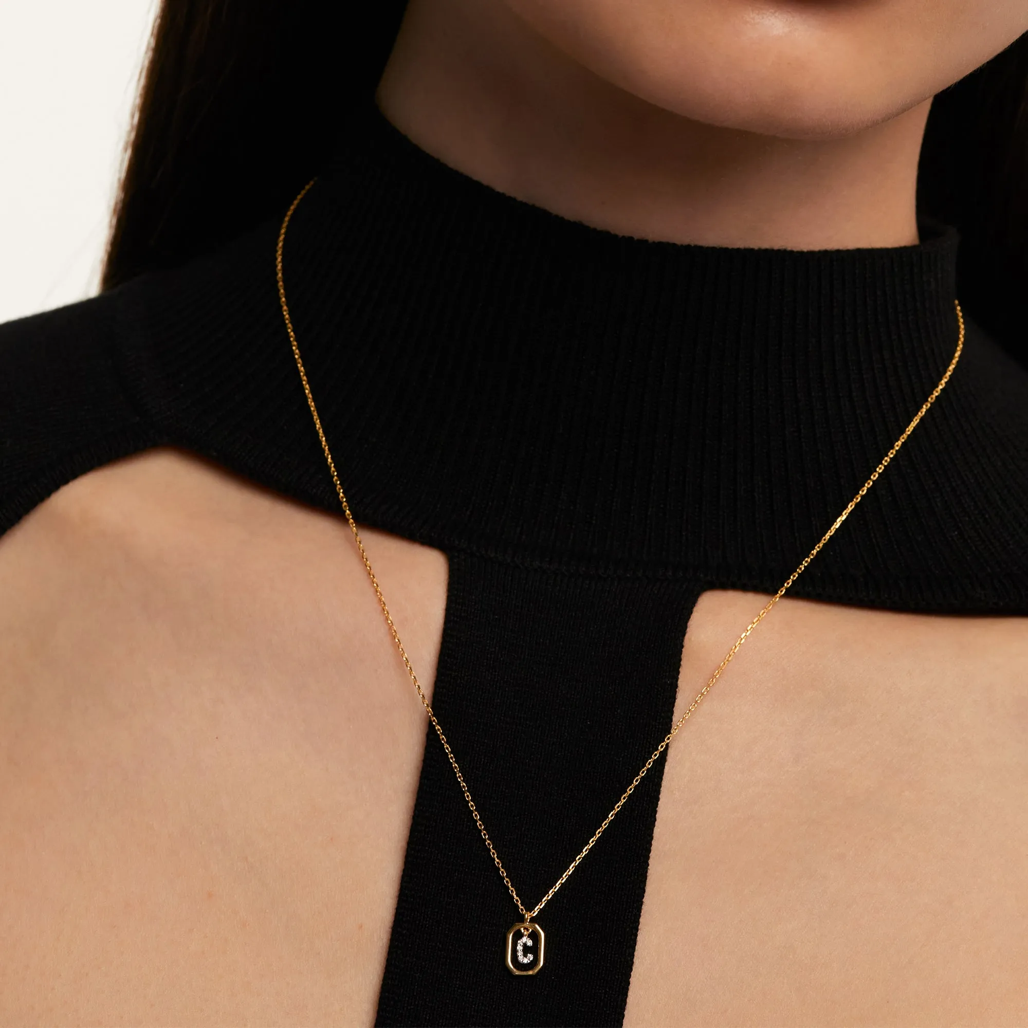 Mini Letter C Gold Necklace