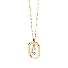 Mini Letter C Gold Necklace
