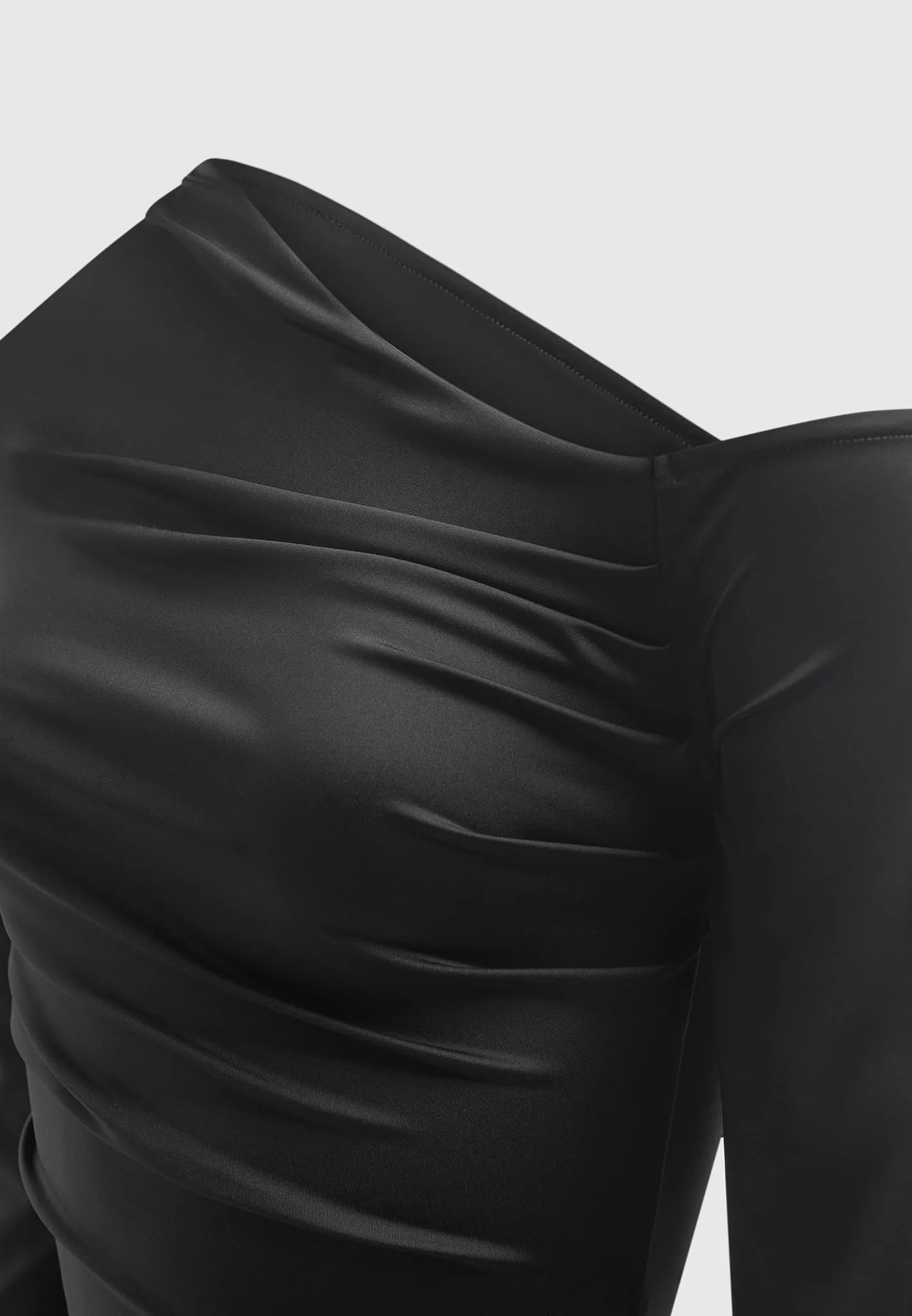 Neoprene Gathered Bodysuit - Black