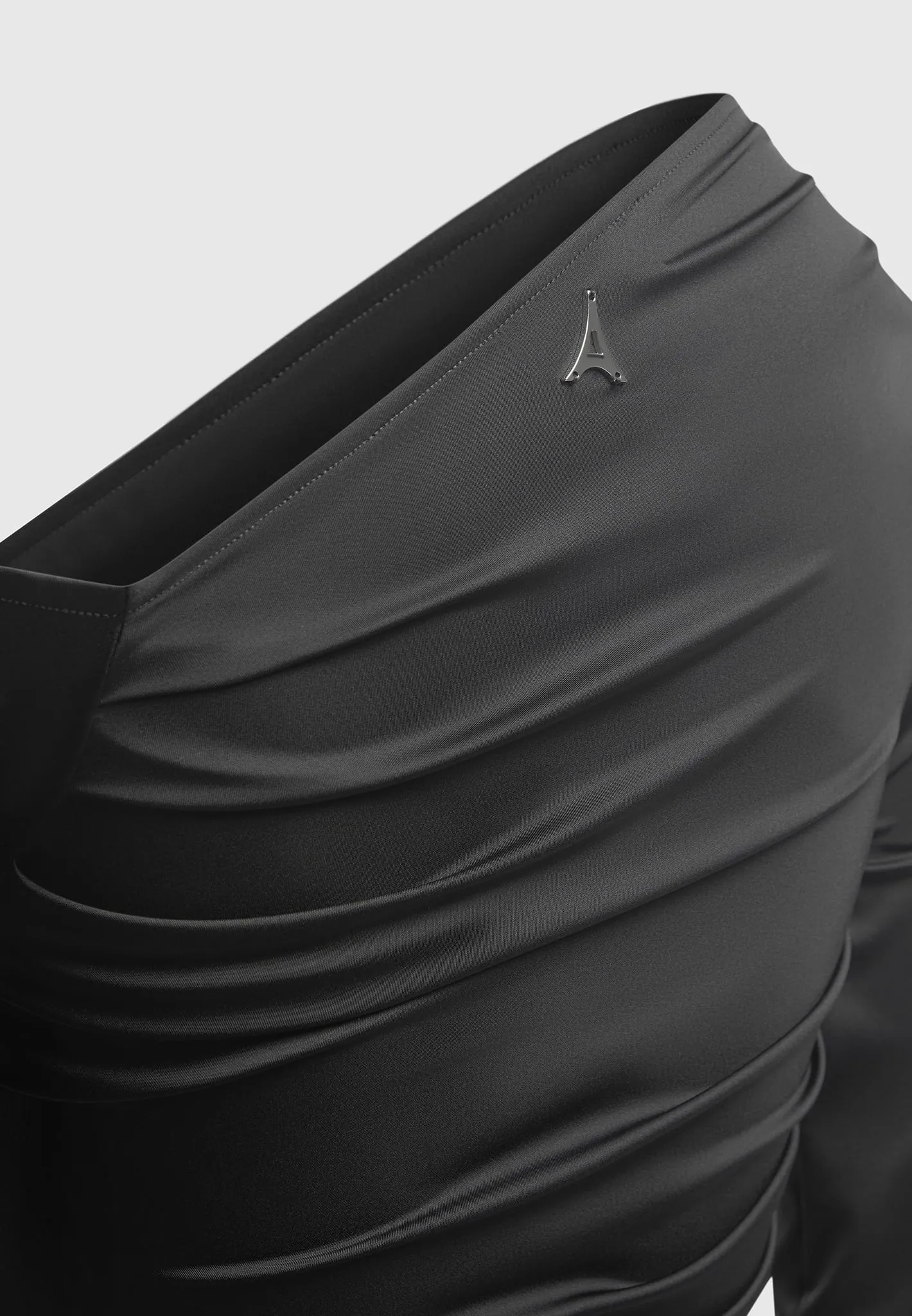 Neoprene Gathered Bodysuit - Black