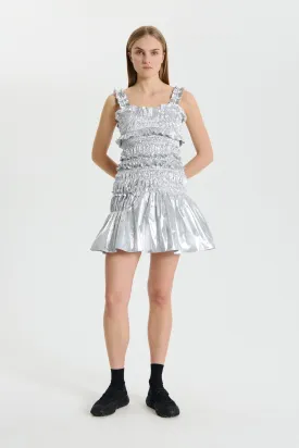 OONA | DRESS COSMOS TAFFETA SILVER