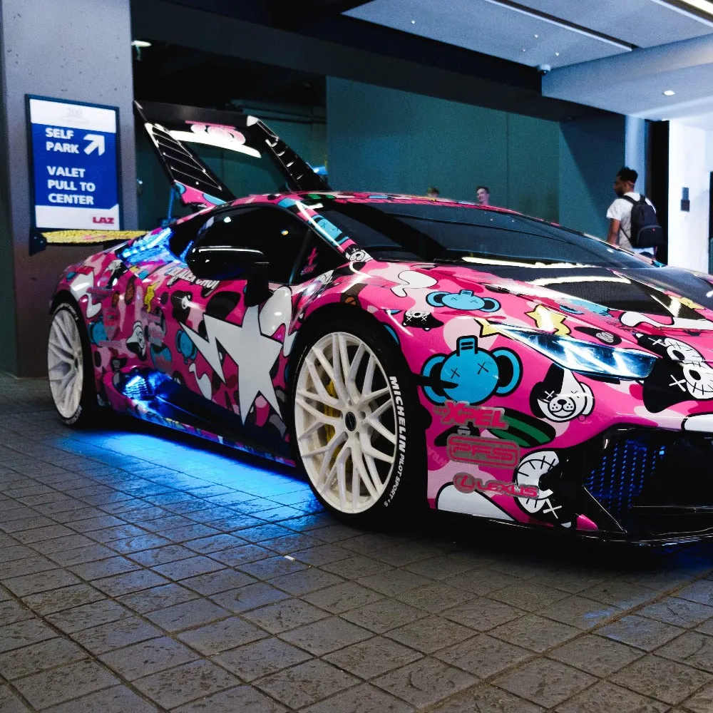 Pink Baby Milo Pattern Vinyl Wrap Film