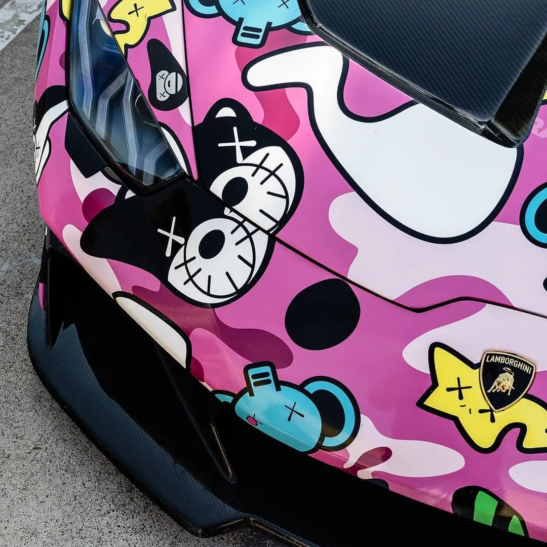 Pink Baby Milo Pattern Vinyl Wrap Film