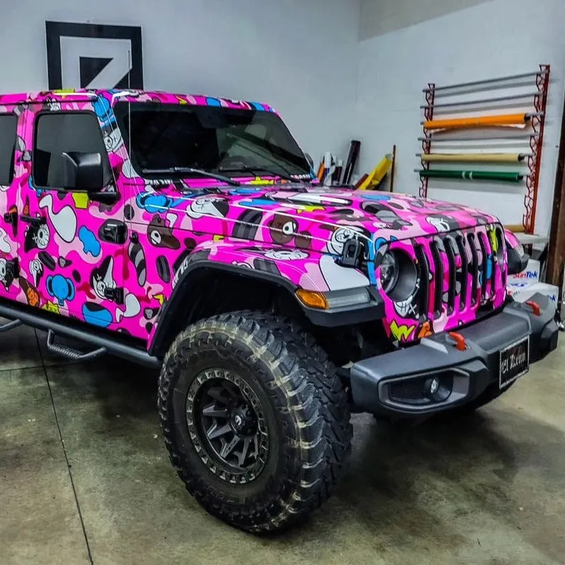 Pink Baby Milo Pattern Vinyl Wrap Film