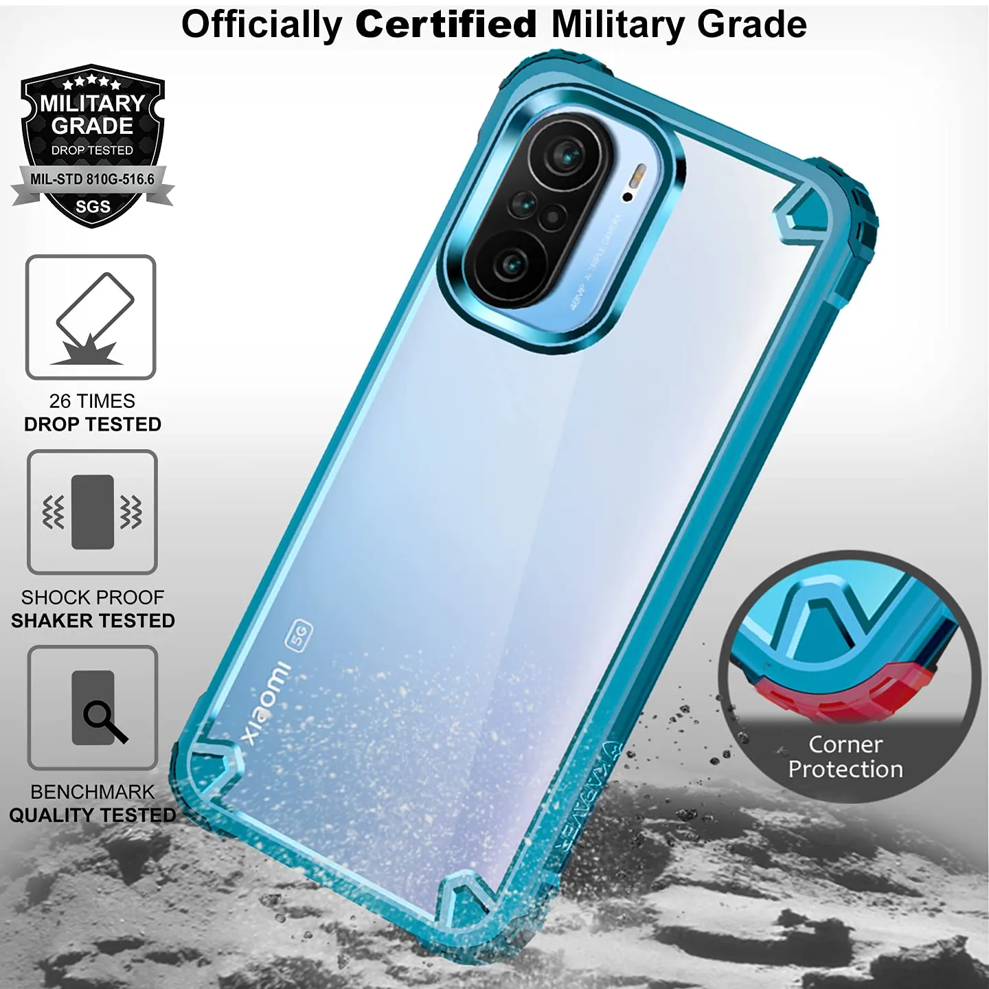 Redmi K40 / Redmi K40 Pro/Redmi K40 Pro Plus/Mi 11X / Mi 11X Pro/ Poco F3 Back Cover Case | Impulse - Sea Blue