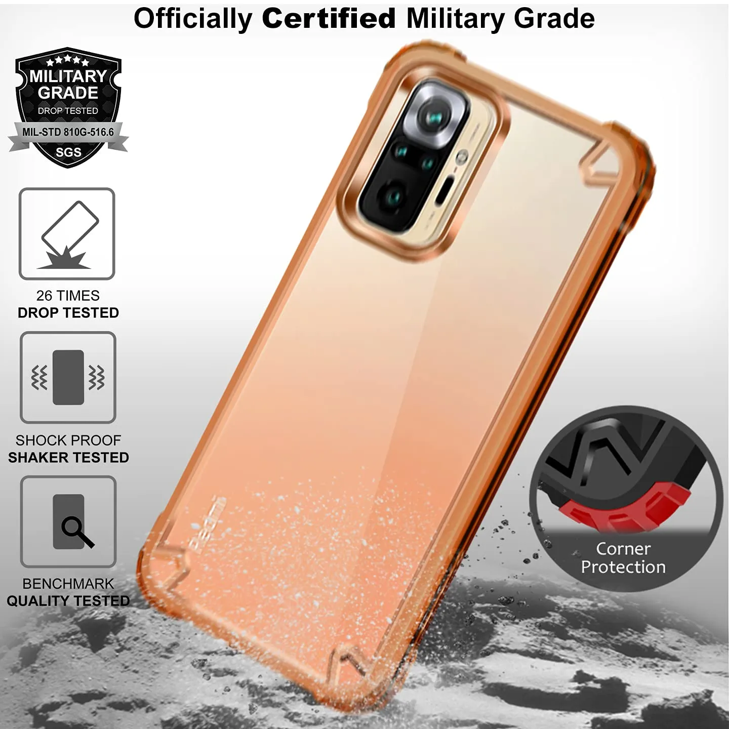 Redmi Note 10 Pro / 10 Pro Max Back Cover Case | Impulse - Orange