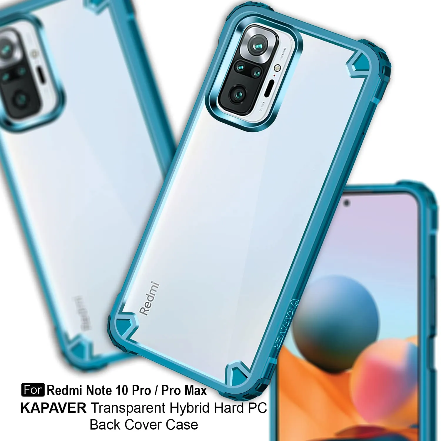 Premium Sea Blue Back Cover Case for Redmi Note 10 Pro / Redmi Note 10 Pro Max – Stylish Protection and Durability