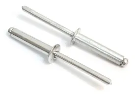 Rivets Aluminum, 1/8" x 1/4" Inch, (4-4) (100pc), Gap (0.188-0.250)", by Bolt Dropper