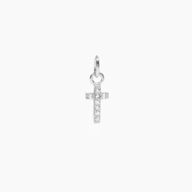 Roma Cross CZ Charm (Silver)