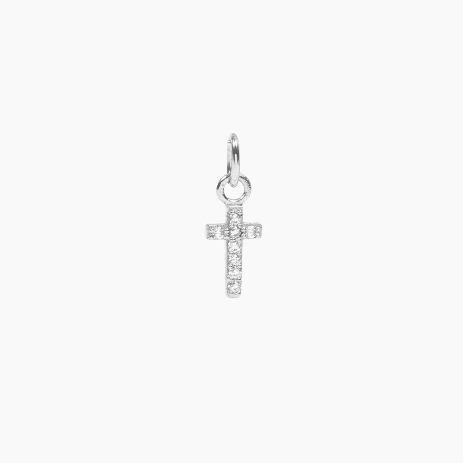 Roma Cross CZ Charm (Silver)