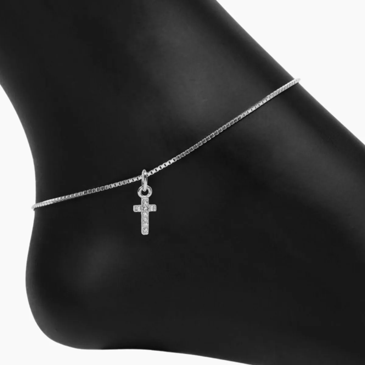 Roma Cross CZ Charm (Silver)