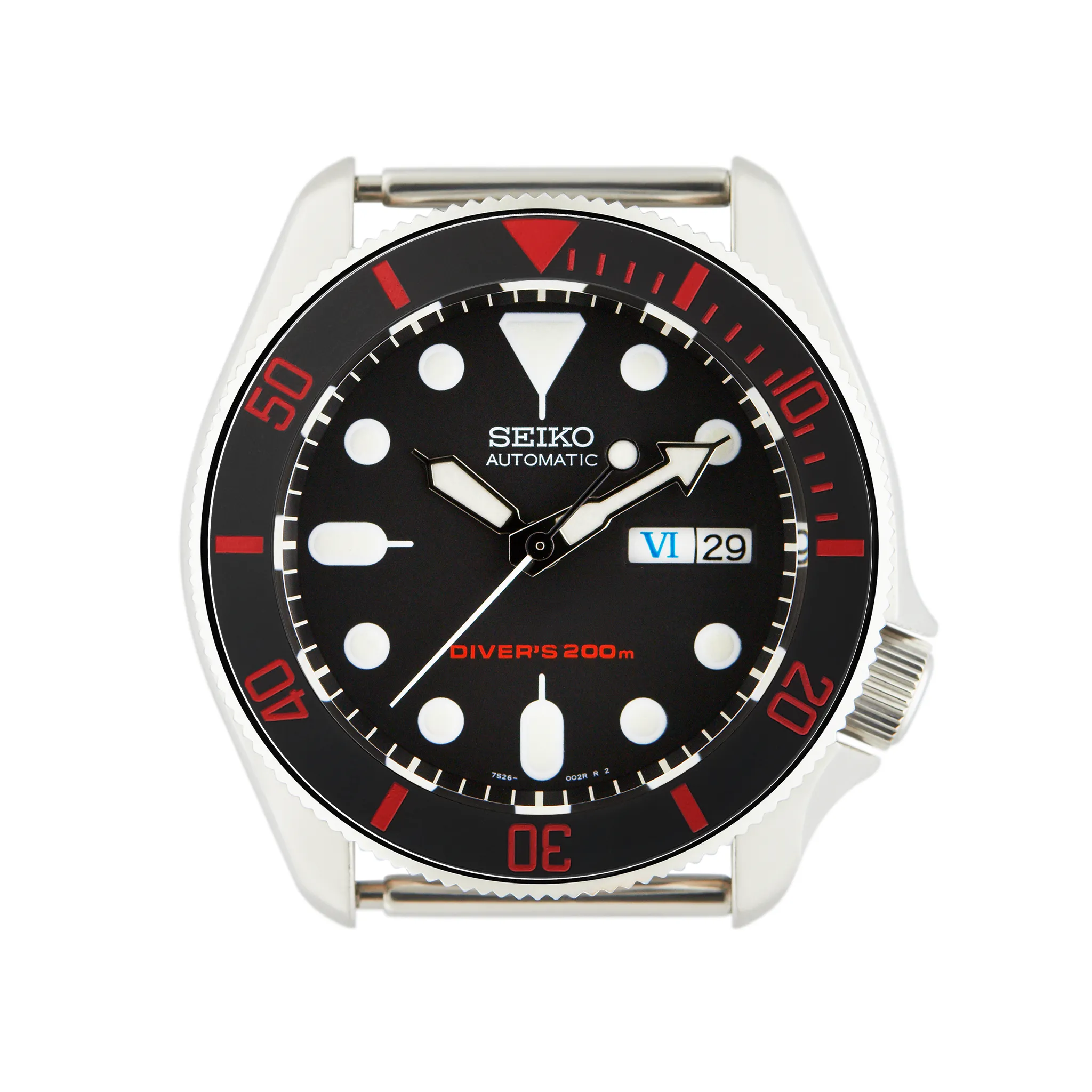 SKX007/SRPD Ceramic Bezel Insert: Sub style Sandblasted Black/Red