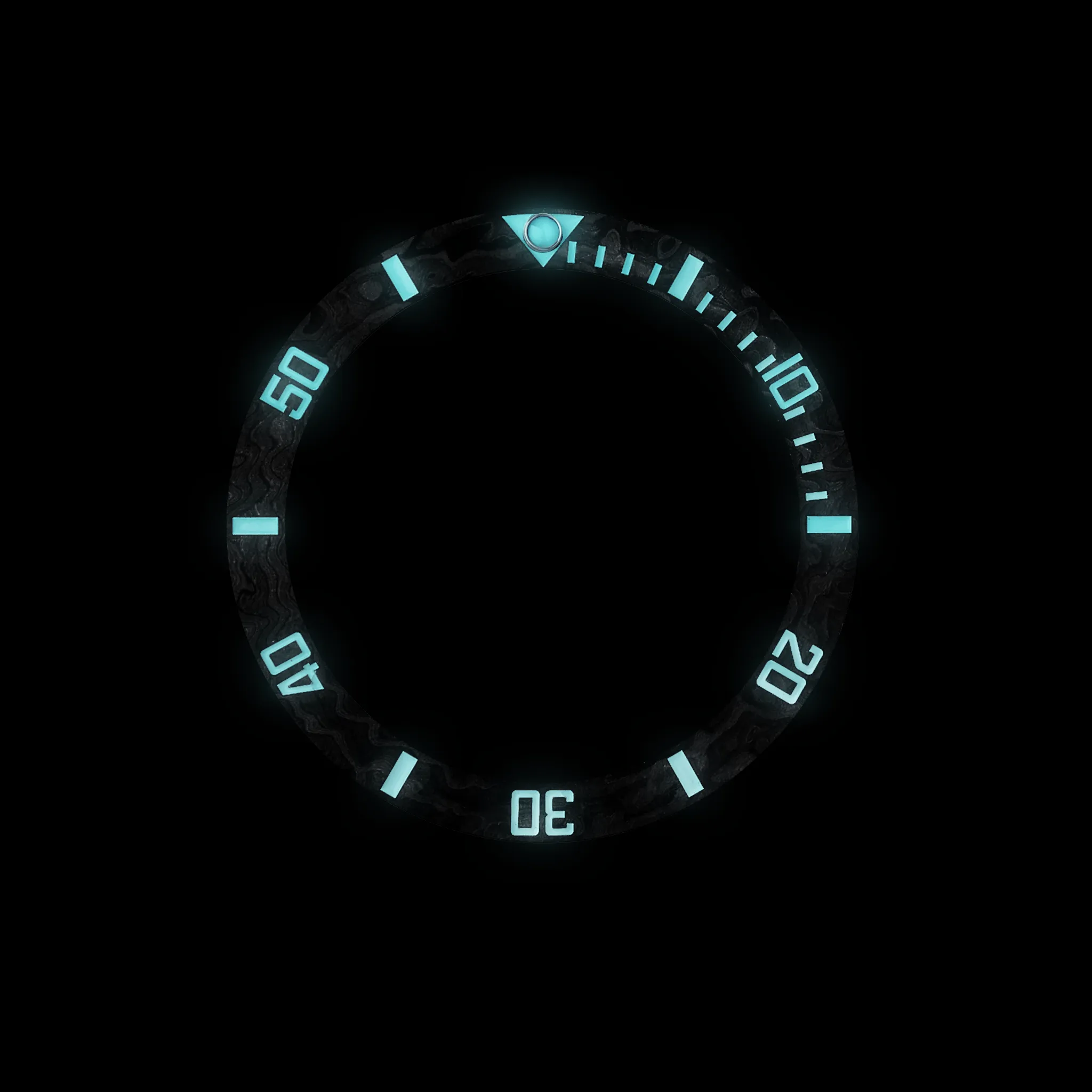 SKX007/SRPD Lumed Forged Carbon Bezel Insert: Sub Style Black