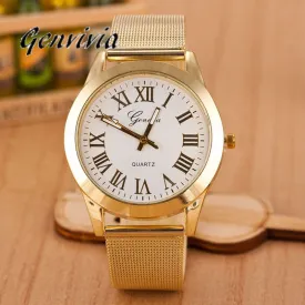 stainless steel Quartz roman numerals watch