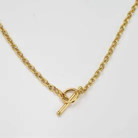 T Bar Belcher Chain Necklace in 9K Yellow Gold