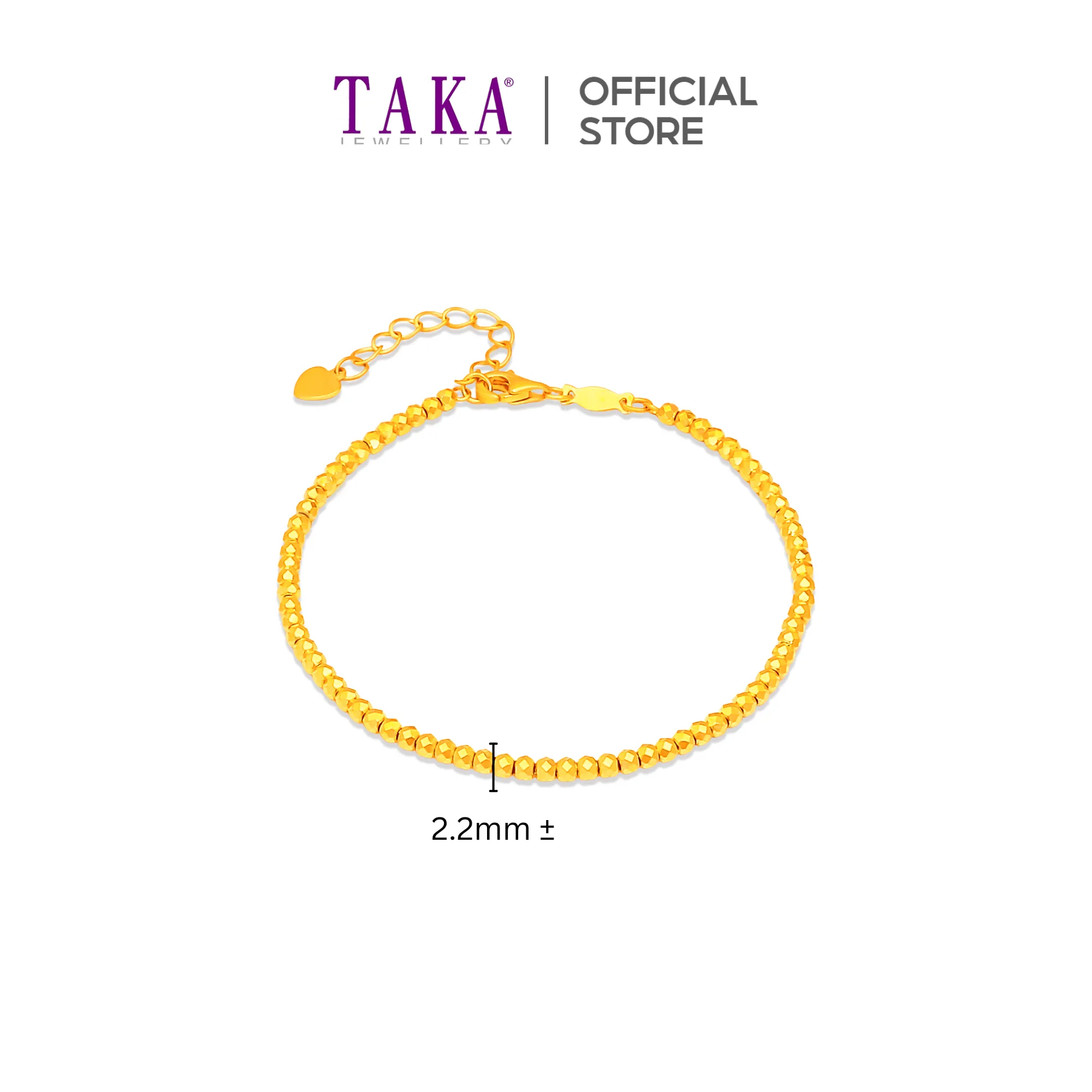 TAKA Jewellery 999 Pure Gold 5G Bracelet Bling Bling